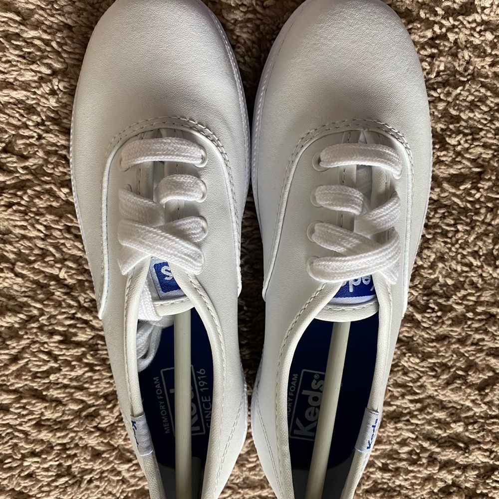 White Leather Keds Girls Size 1Y